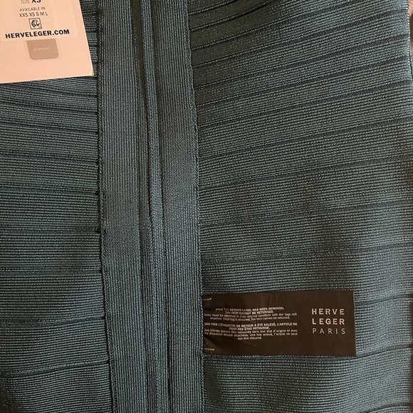 Teal green Herve Leger bandage dress. BNWT, Size XS, fits like a size 0. Genuine - Picture 7 of 8